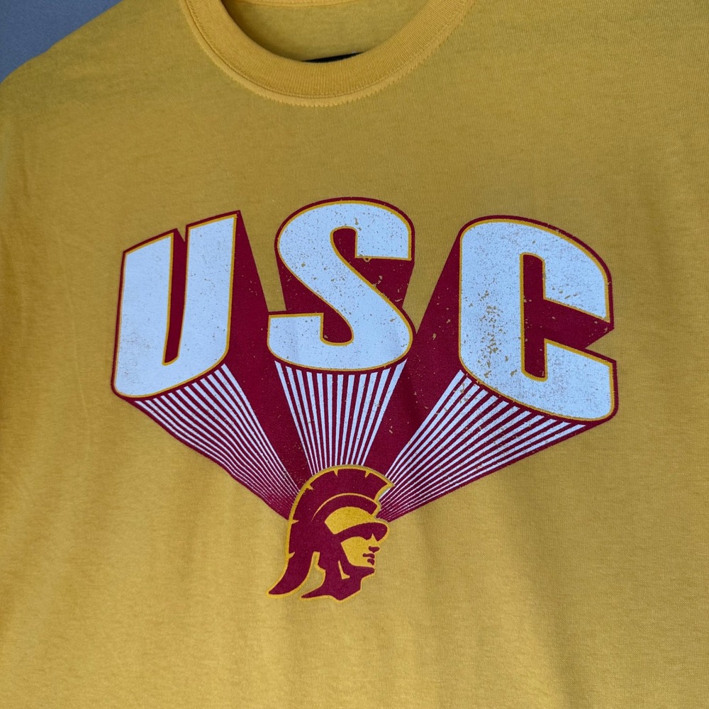 USC Trojans T-Shirt Women's S Yellow White Red Short Sleeve Top NCAA Football - Picture 2 of 9